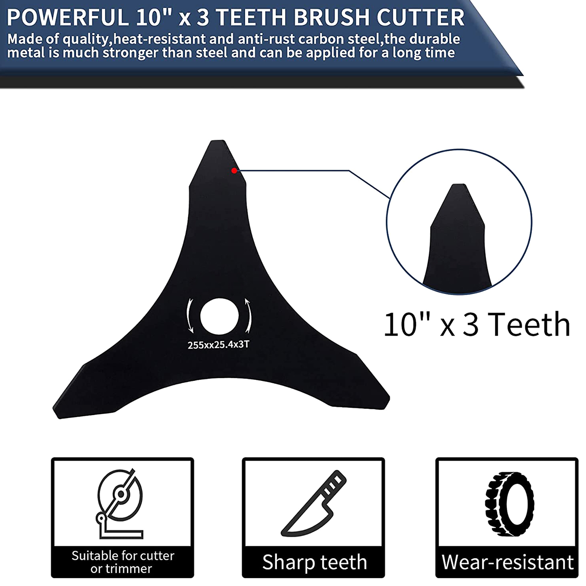 3 Teeth Brush Cutter Blade 255 - Dry Herb Vaping Accessories review and price